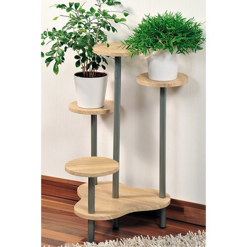 Kesper 17277 Stojak na kwiaty, dąb sonoma, 46 x 7,2 x 46 cm