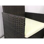 Set de grădină din rattan Aldotrade GardenLine,maro + perne de scaun crem