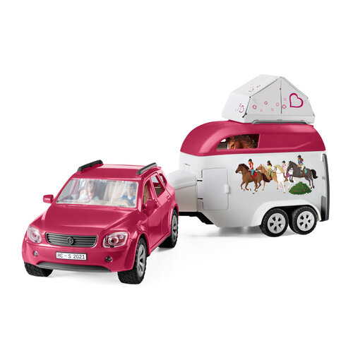 Schleich 42535 Dobrodružné auto s přívěsem a koněm