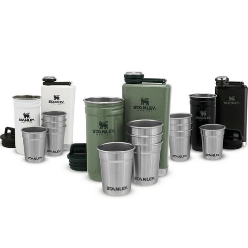 Stanley Zestaw upominkowy Adventure series piersiówka / butelka 250 ml + kieliszki 4 szt. zielony