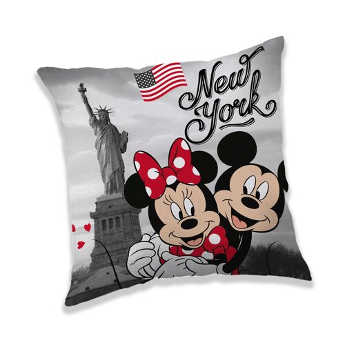Jerry Fabrics Poduszka Mickey i Minnie in New York, 40 x 40 cm