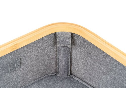 Úložný box G21 30 x 30 x 15 cm, bambusový s víkem, šedý