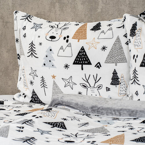Lenjerie de pat din microflanel 4Home Nordic forest , 140 x 220 cm, 70 x 90 cm