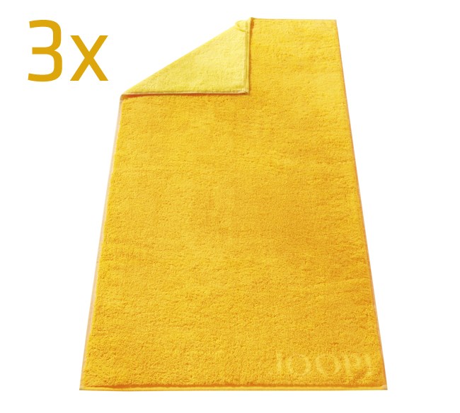Ručník Doubleface JOOP!, žlutá, sada 3 ks, 50 x 100 cm