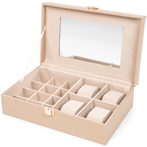 Schmuckkästchen Velvet dream Beige, 25 x 7 x 16 cm