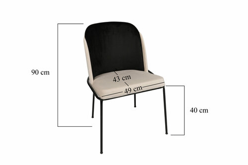Sada jídelních židlí Dore Cream and Black, 2 ks