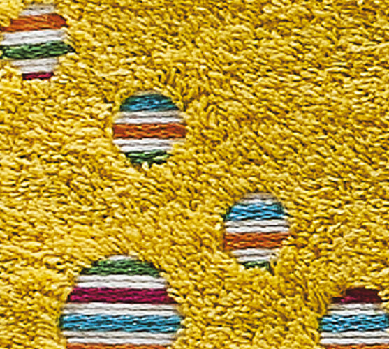 Osuška s kruhy, žlutá, 70 x 140 cm