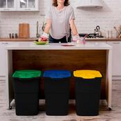 Coș pentru selectare deșeuri Eco 3 Master BLACK 50 l, 3 buc