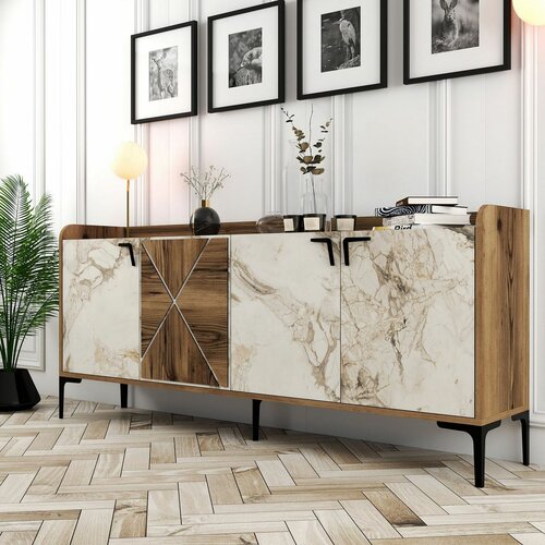 Dulap Venedik Walnut and White Marble