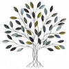 Decor de perete metal copac frunze colorate , 75 x3 x 77 cm