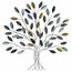 Decor de perete metal copac frunze colorate , 75 x3 x 77 cm