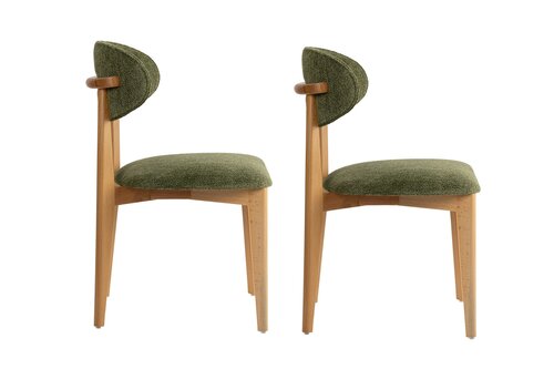 Set de scaune de sufragerie Lionte Green and LightOak, 2 buc.