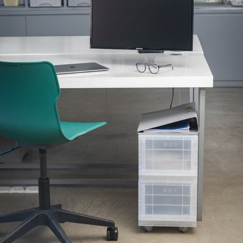 Modulare Aufbewahrungsbox Wave Junior Mist ohne Rollen 43,4 x 27,2 x 22 cm