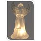 Závěsná LED dekorace Anděl s trubkou stříbrná, 11,5 cm