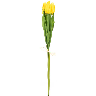 Umělá kytice tulipánů žlutá, 50 cm