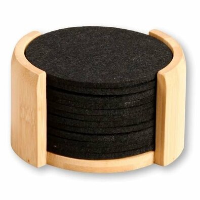 Kesper 58747 Набір фетрових підставок зі стійкою, 12 шт., діаметр 10 см