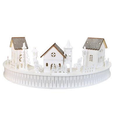 Lesnata LED-dekorativni element Vesnička skostelíkom, 40 x 14 x 20 cm, polkrog