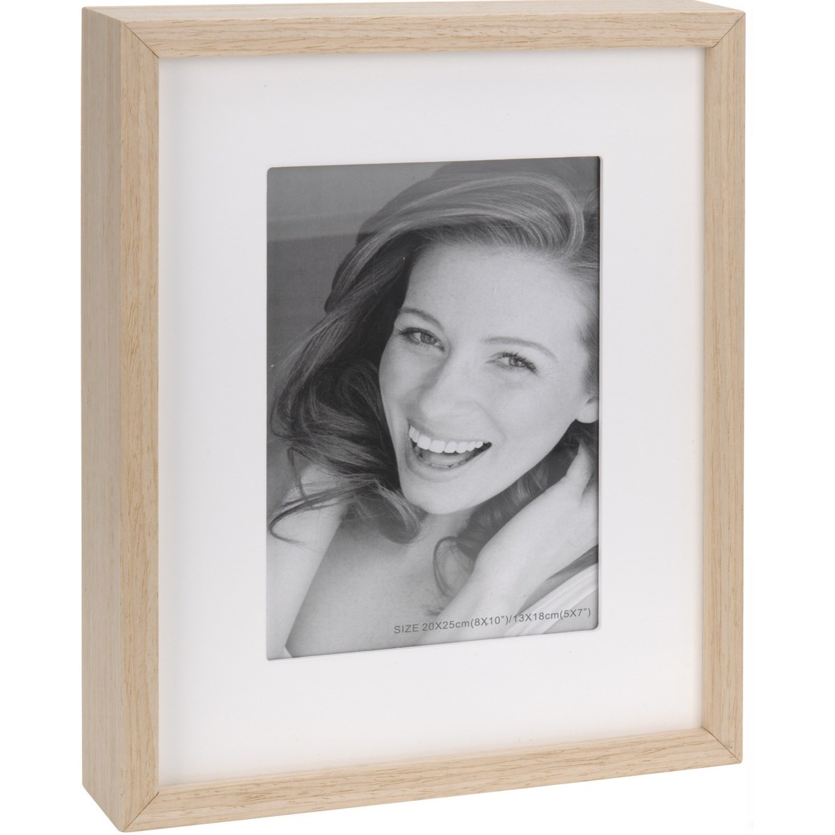 Fotorámček Wood, biela + béžová