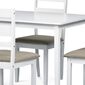 Set de masă din lemn masiv cu 4 scaune, 120 x 75 x75 cm, alb