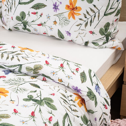 4Home Krepp-Bettwäsche Wildflower Bliss, 140 x 220 cm, 70 x 90 cm