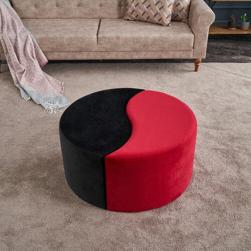 Taburette Alis Pouf roșu și negru