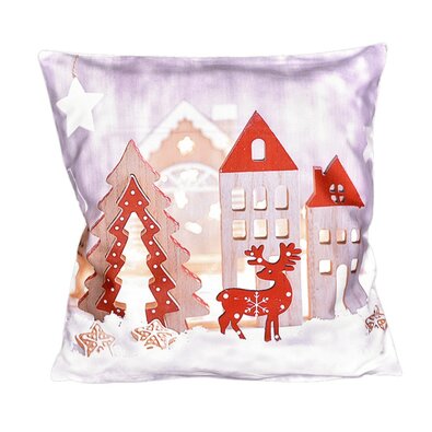 Față de pernă de Crăciun Decor roșu, 40 x 40cm