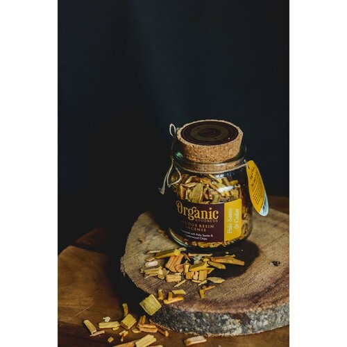 Kadzidło organiczne w szklanym słoiczku, Palo Santo & Cedar