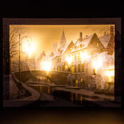 LED obraz na plátne Mesto pod snehom, 30 x 40 cm
