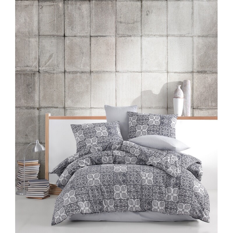 BedTex Bavlněné povlečení Ceramica šedá, 220 x 200 cm, 2 ks 70 x 90 cm