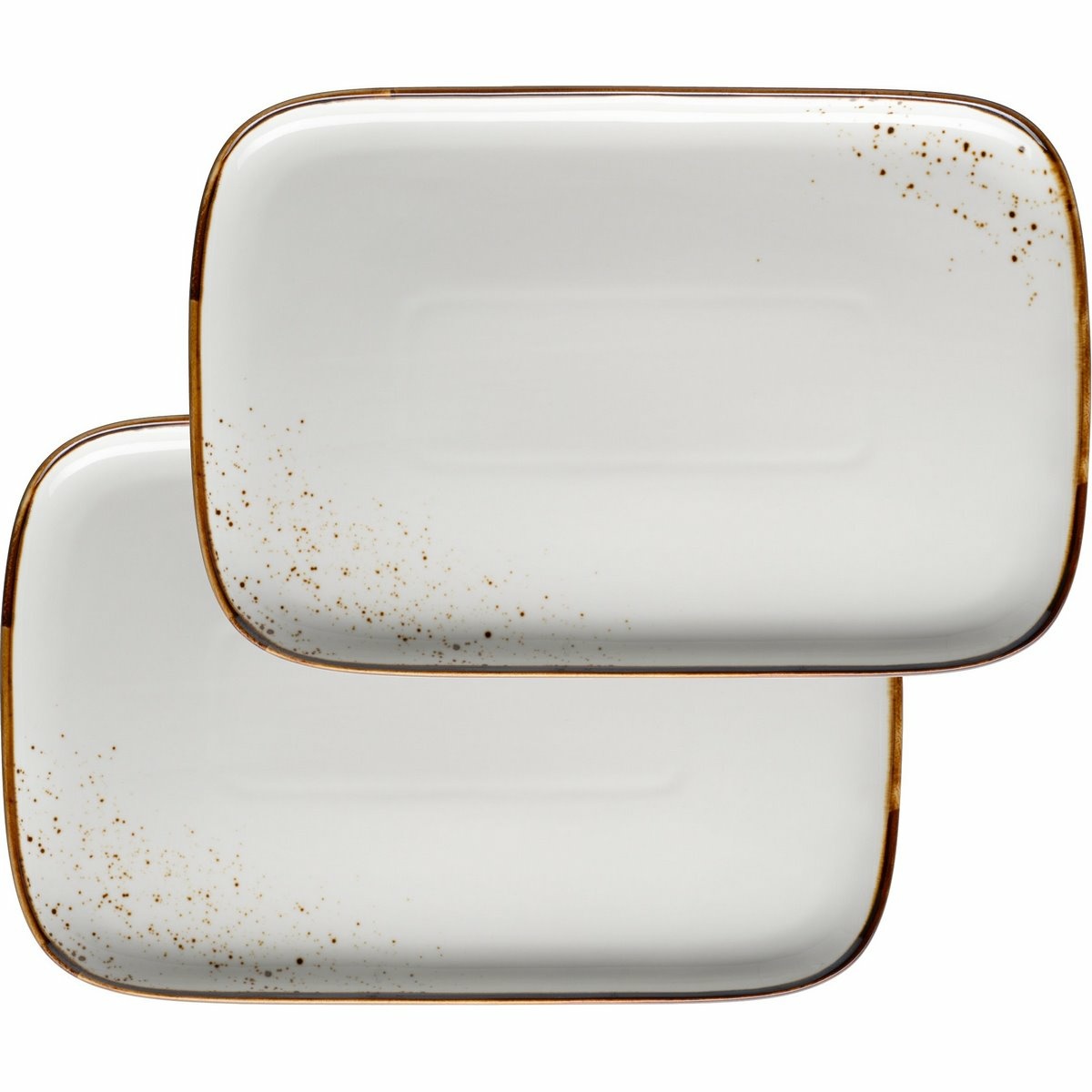 Mäser 2-częściowy zestaw tac Pintar White brązowekropki 30 x 20 x 2 cm, L