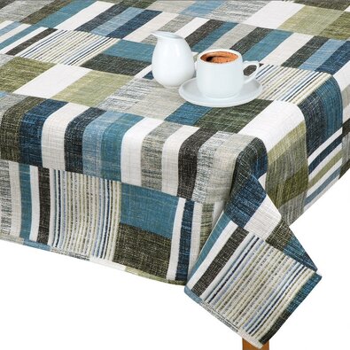 Bellatex Ubrus EMA ploščice modro-siva, 120 x 140cm