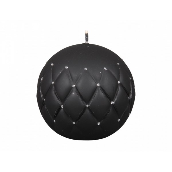 Dekoratívna sviečka Florencia guľa, čierna