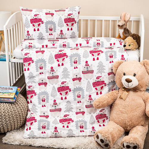 4Home Kinder-Baumwollbettwäsche Winter animals, 100 x 135 cm, 40 x 60 cm
