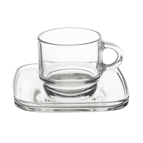 Orion Zestaw szklanych kubków z podstawkami Cozy 6szt., 0,091 ml