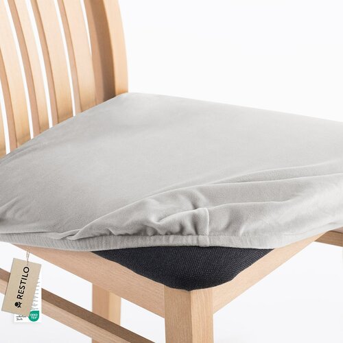 Restilo Натяжний чохол на сидіння стільця Sento срібний, 40 x 40 + 5 см