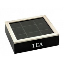 EH Pudełko na torebki herbaty 24 x 24 x 7 cm, czarny