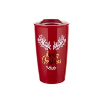 Florina Kubek termiczny porcelanowy z pokrywką Merry Christmas, 480 ml Florina Kubek termiczny porcelanowy z pokrywką Merry Christmas, 480 ml