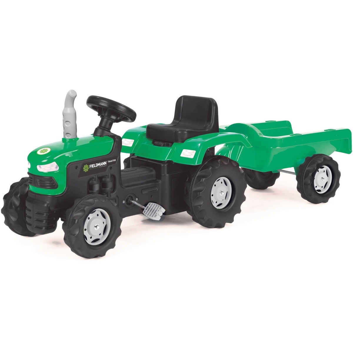 Buddy Toys BPT 1013 Šliapací traktor s vozíkom Fieldmann, zelená