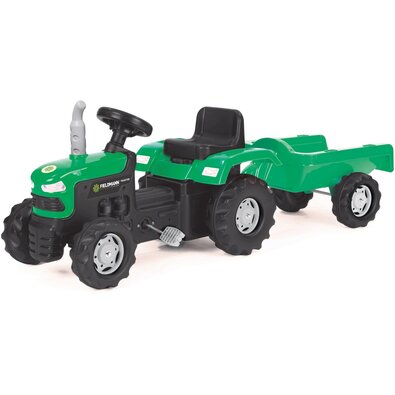 Buddy Toys BPT 1013 Šlapací traktor s vozíkem Fieldmann, zelená
