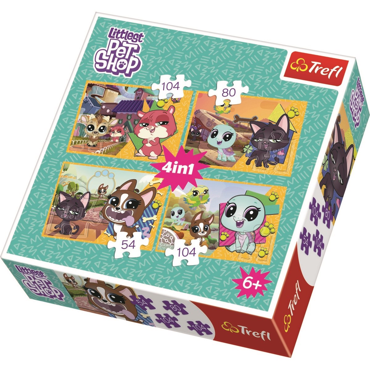 Puzzle TREFL Littlest Pet Shop 54,80,104,104 dílků