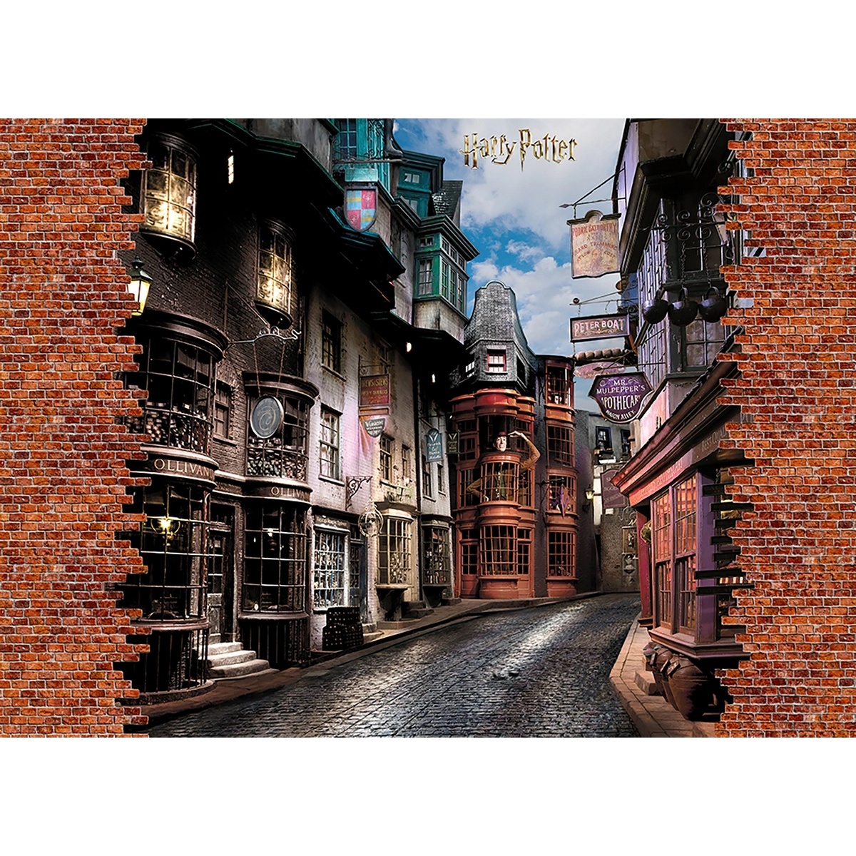 Fotografie Dětská fototapeta Harry Potter Diagon Alley 252 x 182 cm, 4 díly