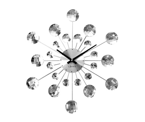 Zegar ścienny Lavvu Crystal Sunlight srebrny, śr. 49 cm