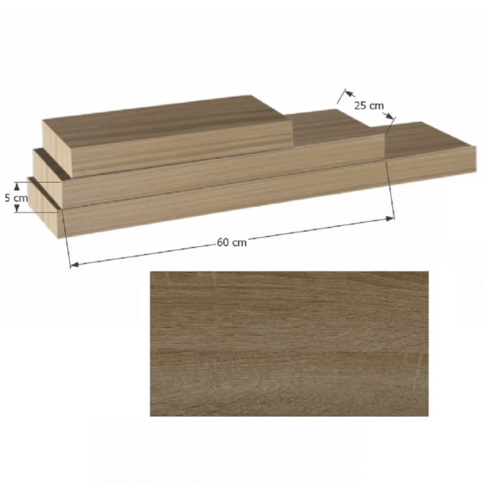 Stenshelf Gana, hrast, 60 x 25 x 5 cm