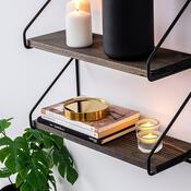 Wandregal Viola Black and Walnut
