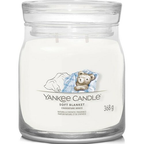 Lumânare parfumată medie Yankee Candle SignatureSoft Blanket, 368 g
