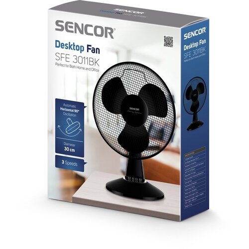 Sencor SFE 3011BK stolný ventilátor, čierna