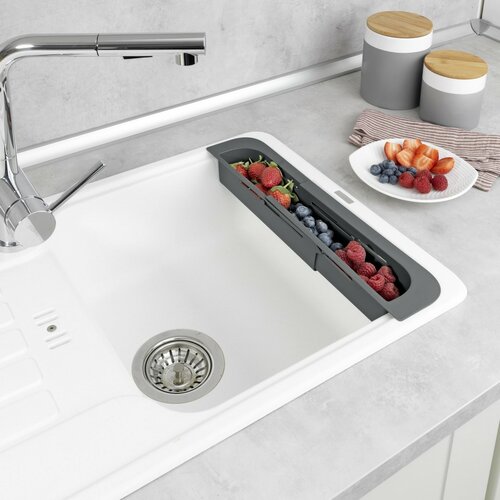 Wenko Teleskopabtropfer für Spülbecken Fino 36-49,5 cm, grau