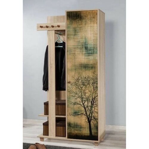 Věšák se skříní Garmanto Tree Sonoma Oak