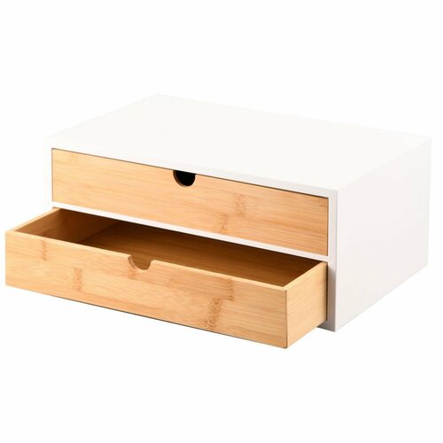 Kesper 58955 Szervező 2 rekesszel, bambusz, 33 x21 x 13,5 cm, 33 x 21 x 13,5 cm