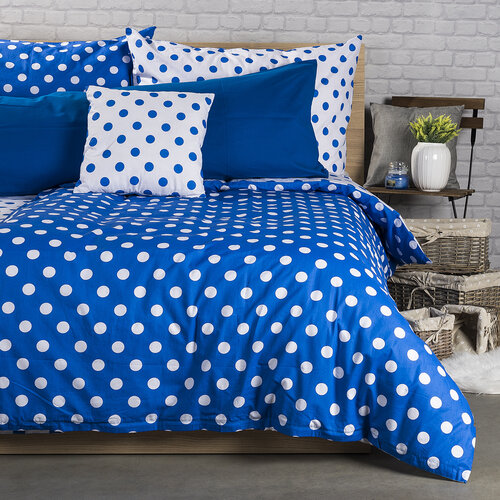 4Home Pościel bawełniana Niebieska kropka, 220 x 200 cm, 2x 70 x 90 cm